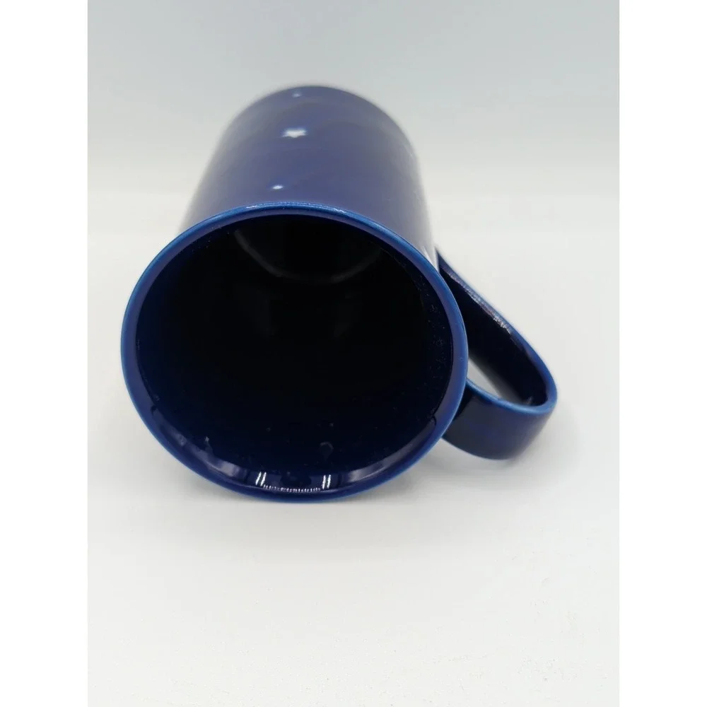 VTG Pier 1 Celestial Sun Cobalt Blue Ceramic 10oz Coffee Mug Cup Japan 90s